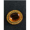 Image 1 : Vintage Oval Open Back Gold Crystal Ornate Pin/Brooch