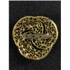 Image 2 : Vintage 1960's Gold Tone & Brown Rhinestone Swirl Mid Century Cocktail Brooch/Pin