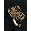Image 2 : Vintage Art Nouveau Gold Tone with Grey Rhinestones Brooch