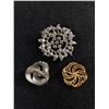 Image 2 : Lot of 3 Vintage Rhinestone Circle Brooches