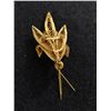 Image 2 : Vintage Gold Tone Flower Brooch with Blue Accents
