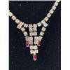 Image 2 : Vintage Rhinestone with Red Accents Necklace