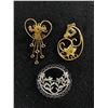 Image 2 : Lot of 2 Rhinestone Pins and 1 Pendant.. All Gorgeous