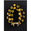 Image 1 : Interesting  Yellow Beads Bracelet with Art Deco Clasp