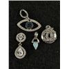 Image 1 : 4 Lovely Silver Pendants Chanel 5, Swarovski etc