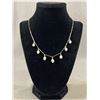 Image 1 : Vintage Silver with Genuine Pearls Dangling Necklace. Marked 925