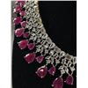 Image 2 : Outstanding Silver Plated with Clear & Ruby Red Stones Necklace Perfect to Wear for Holidays