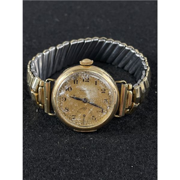 Antique Solid Gold Filled Waltham Watch Wind Up. Working Rare with Winder at 12 Position