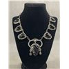 Image 1 : Outstanding Vintage Sterling Silver with Carved Black Onyx Stones Necklace Marked Plateria JGE Mexic