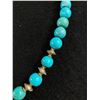 Image 2 : Lovely Sterling Silver and Blue ( Turquoise>) Bead Vintage Necklace. Clasp is Marked 925