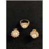 Image 1 : Stunning Jewerly Lot 14k G.P. Ring Size 6.25 and a Pair of 14kG.P, Earrubgs
