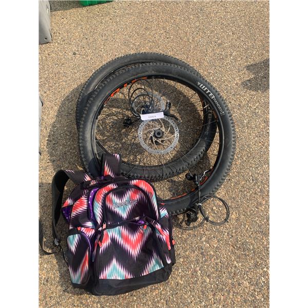 Reebok Backpack, Bicycle Brakes-Tektro Auriga, WTB Model XTS-i35 27.5 Bicycle Wheels w Tecktro Roate