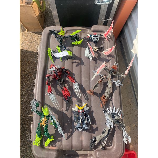 Bionicle Collection of 7 Figures & 1 Small Gundam
