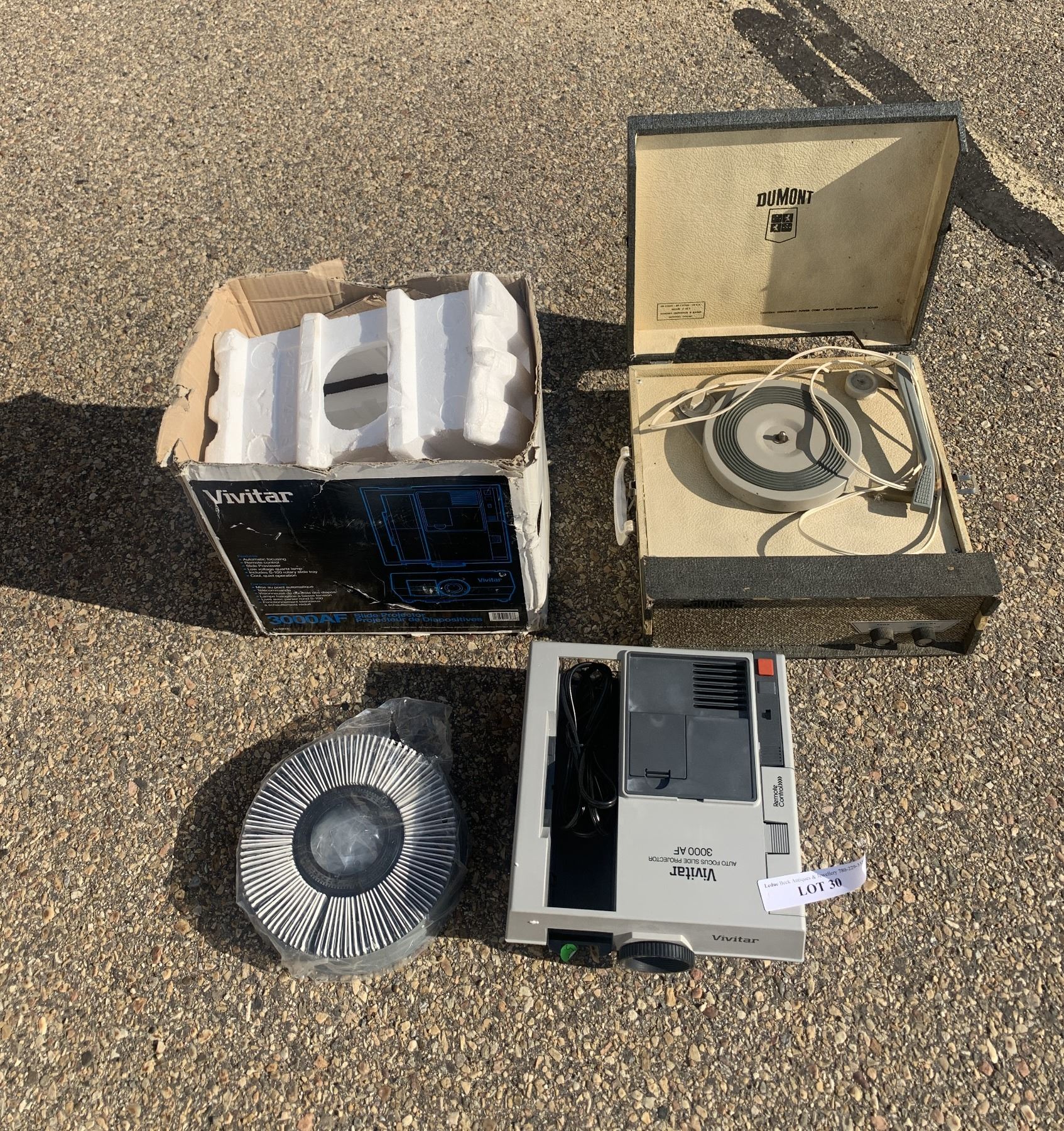 Vivitar Auto Focus Slide Projector, Slides, Tray & Vintage Dumont ...