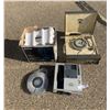 Image 1 : Vivitar Auto Focus Slide Projector, Slides, Tray & Vintage Dumont Record Player