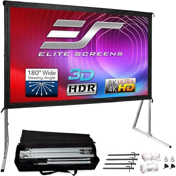Elite Screens Yard Master 2, 135 inch Outdoor Projector Screen w/ Stand