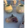 Image 6 : 3 Alabaster Figurines, Amethyst Gold Miner, Cowboy Key Holder, Tealight holders
