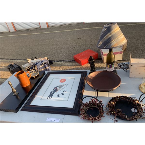 Wolf Guardian Painting by Jerry Daniels, Jellybean Lamp, Couple Sculpture, American General Pitcher,