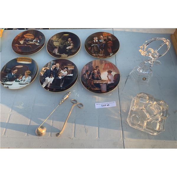 Norman Rockwell Plates, Art Deco Glass Structure, Candle Snuffer, Glass Tealight Holder