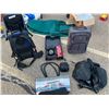 Image 1 : MEC Baby Carrier Backpack, Bushnell Binoculars, Gas Range Camping Stove, Soft Wheeled Golf Bag, Soft