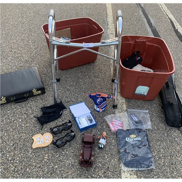 Walker, Briefcase, Miniature Oilers Jersey and Stand