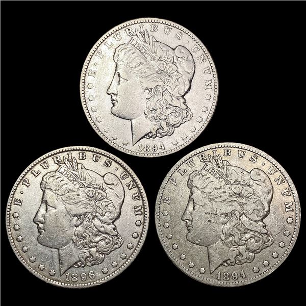 1894 O & 1896 O [3] Morgan Silver Dollar HIGH GRADE