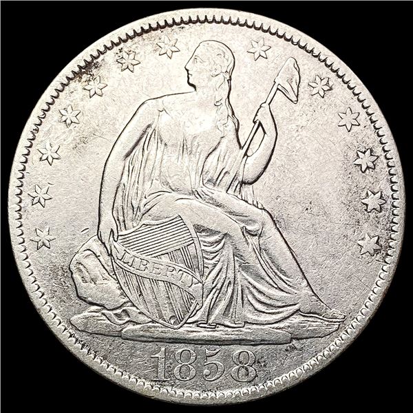 1858 O Seated Liberty Half Dollar NEARLY UNCIRCULATED