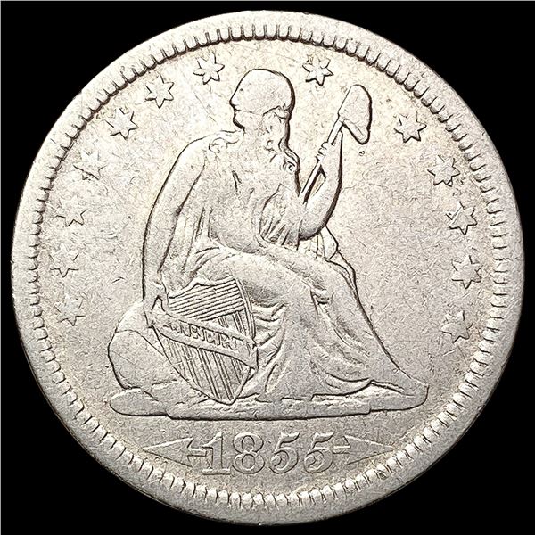1855 Seated Liberty Quarter LIGHTLY CIRCULATED