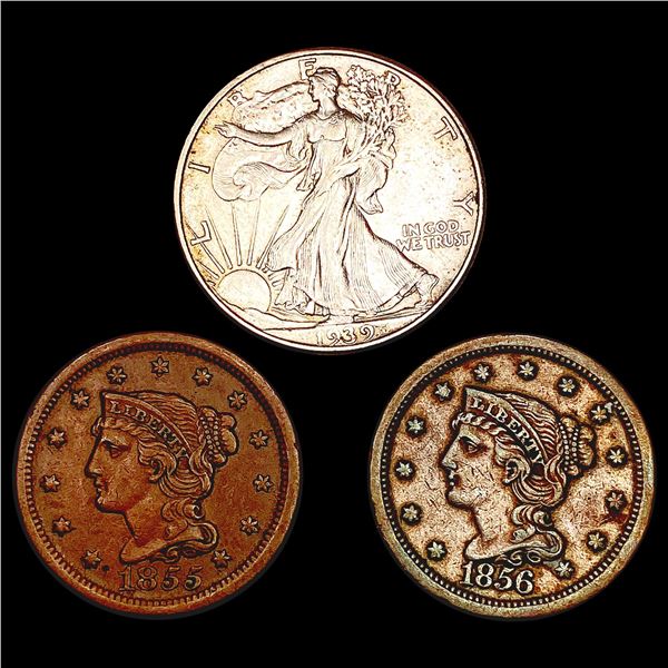 1855 - 1939 Type Coin Lot (3) HIGH GRADE