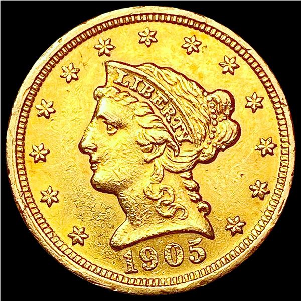 1905 $2.50 Gold Quarter Eagle CLOSELY UNCIRCULATED
