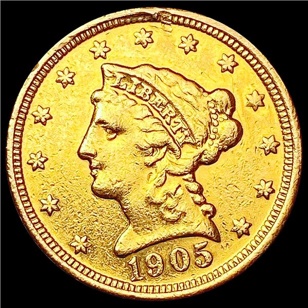 1905 $2.50 Gold Quarter Eagle CLOSELY UNCIRCULATED