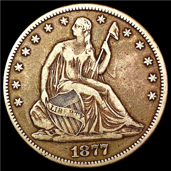 1877 CC Seated Liberty Half Dollar LIGHTLY CIRCULATED