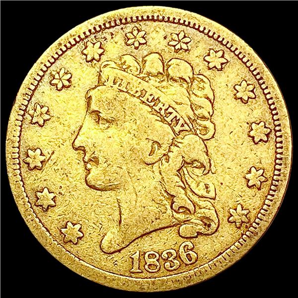 1836 $2.50 Gold Quarter Eagle LIGHTLY CIRCULATED