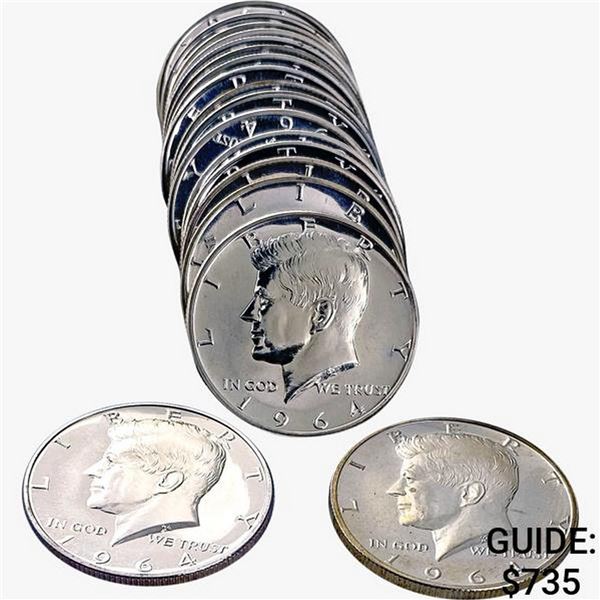 1964 Proof Kennedy Half Dollar Roll [18 Coins]