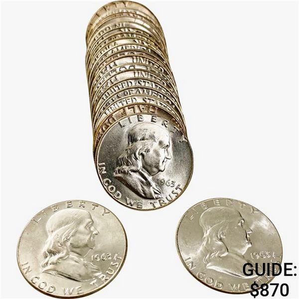 1963 BU Roll of Franklin Half Dollars [20 Coins]