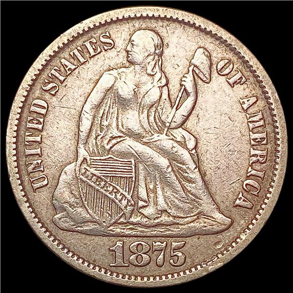 1875-CC Seated Liberty Dime CLOSELY UNCIRCULATED