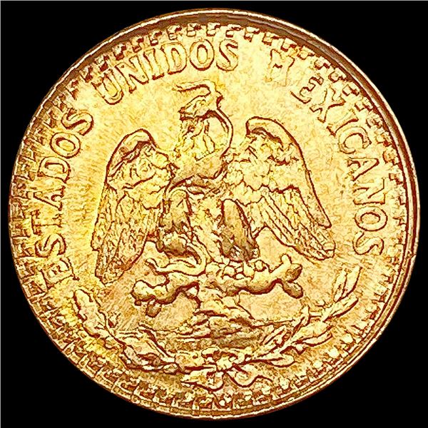 1945 .0482oz Gold 2 Peso UNCIRCULATED