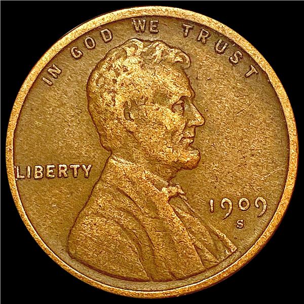 1909-S Wheat Cent LIGHTLY CIRCULATED
