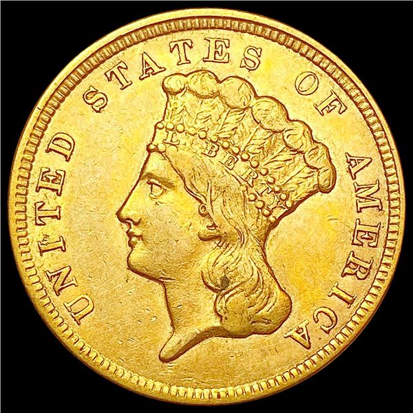 1854 $3 Gold Piece CLOSELY UNCIRCULATED