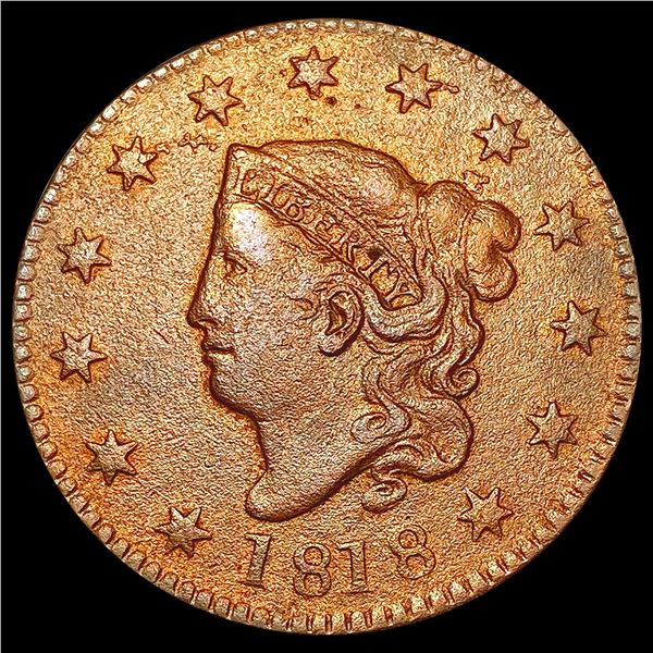 1818 Coronet Head Large Cent LIGHTLY CIRCULATED
