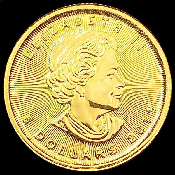 2019 1/10oz Gold $5 Canada CHOICE PROOF