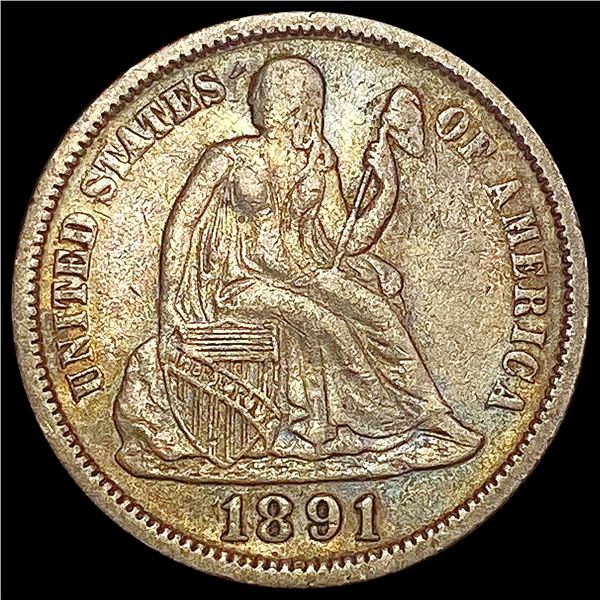 1891 Seated Liberty Dime LIGHTLY CIRCULATED
