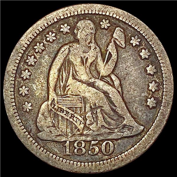 1850 Seated Liberty Dime LIGHTLY CIRCULATED