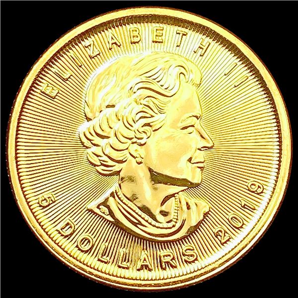 2019 1/10oz Gold $5 Canada CHOICE PROOF