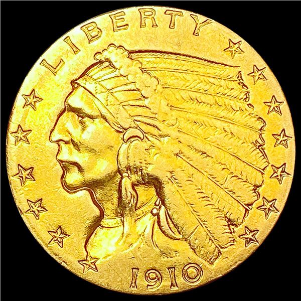 1910 $2.50 Gold Quarter Eagle CLOSELY UNCIRCULATED