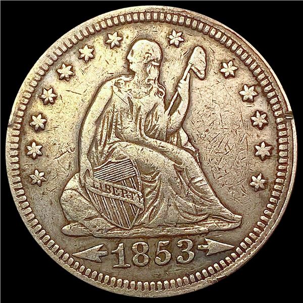 1853 Seated Liberty Quarter NEARLY UNCIRCULATED
