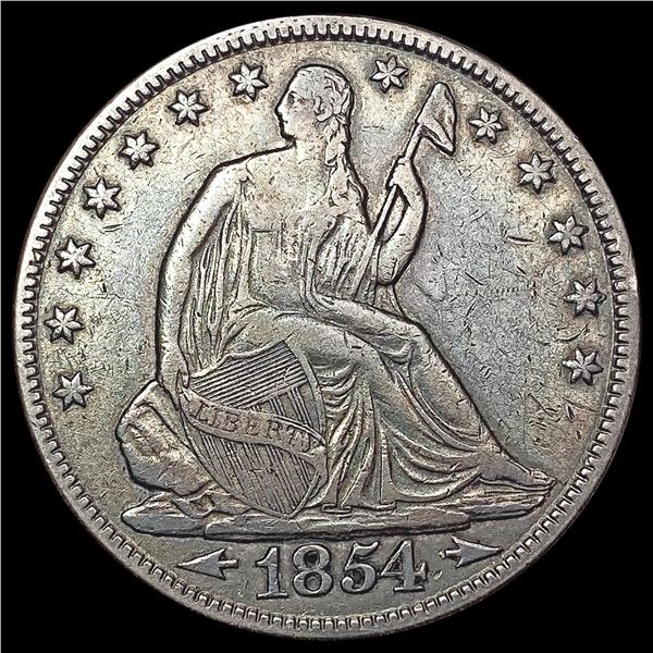 1854 ARR Seated Liberty Half Dollar CLOSELY UNCIRCULATED