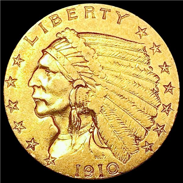 1910 $2.50 Gold Quarter Eagle CHOICE AU