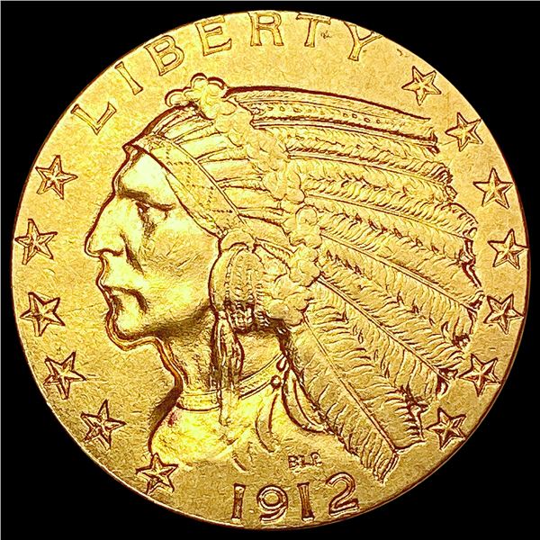 1912 $5 Gold Half Eagle CHOICE AU