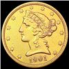 Image 1 : 1901-S $5 Gold Half Eagle CLOSELY UNCIRCULATED